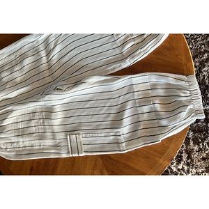 Tibi pants in flowy black and white stripe